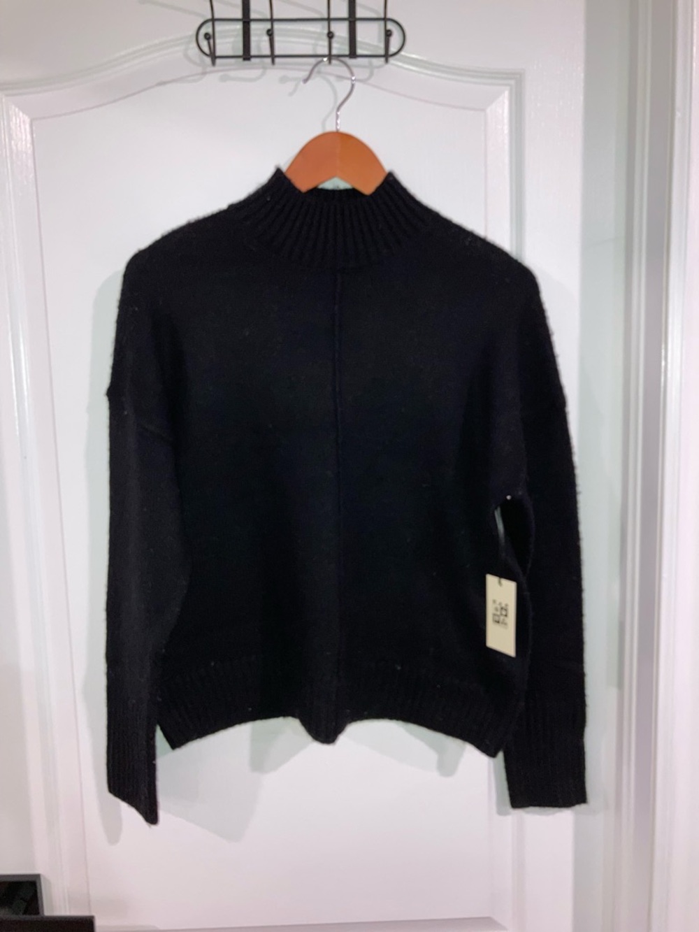 Max Studio Black Mock Neck Knit Sweater NWT - size L